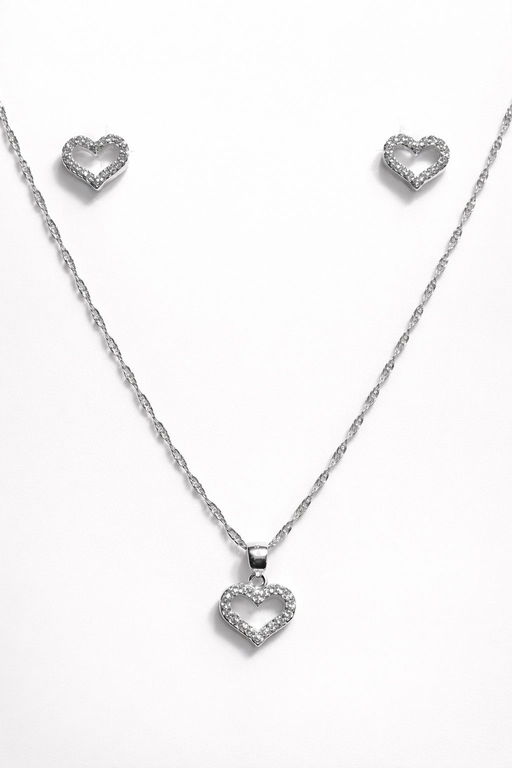 Juego en Plata 925 Corazón Brillo Eterno